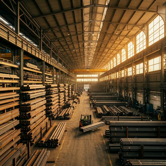 Industrial steel warehouse